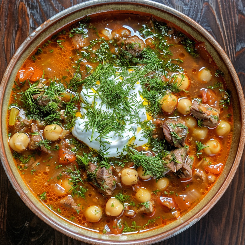 how to make Hearty Mediterranean Lamb & Chickpea Soup With Spinach And Lemon-Dill Yogurt Swirl: Gut-Friendly Comfort step by step