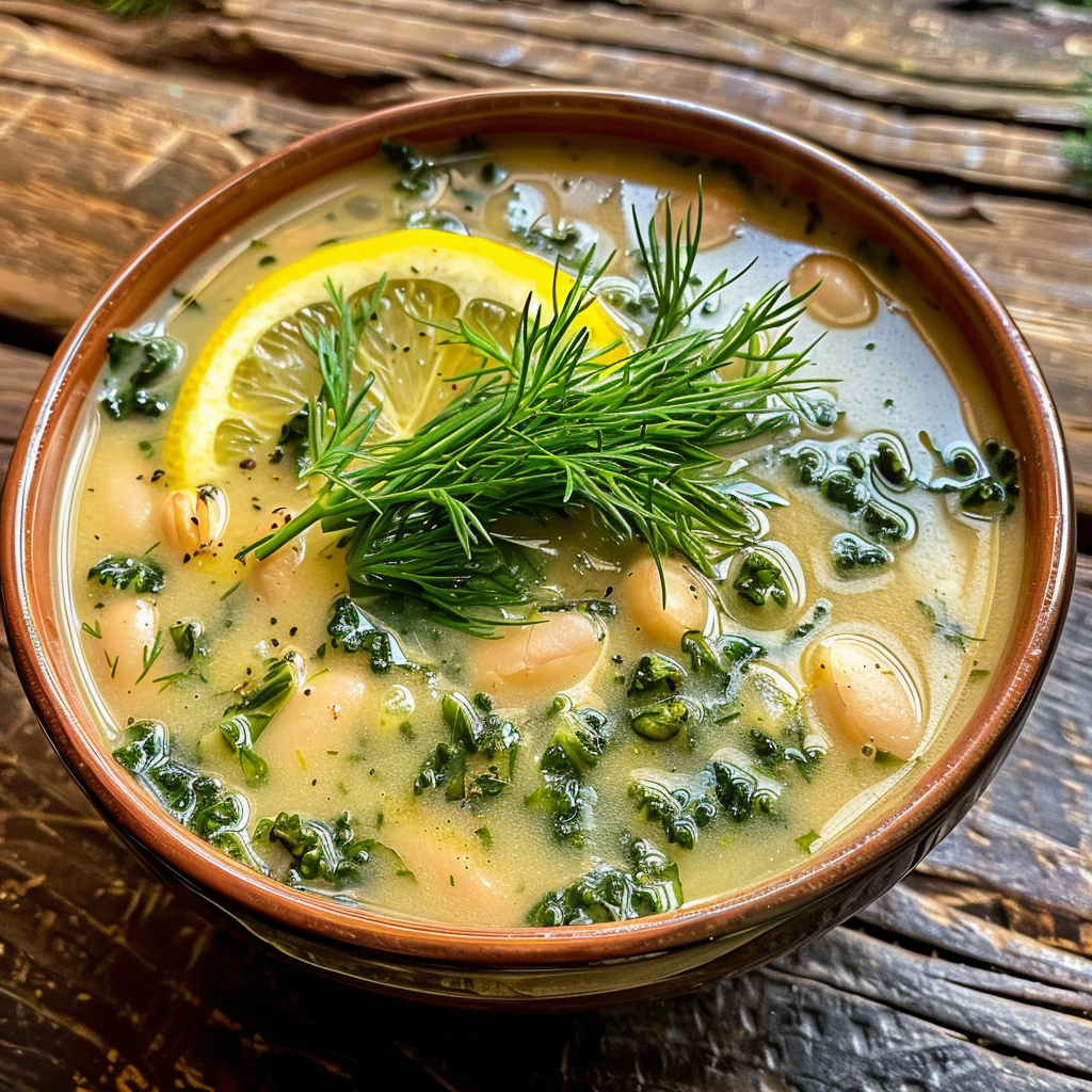 fresh ingredients for Hearty Mediterranean White Bean & Kale Soup With Lemon & Dill: Immune-Boosting Comfort Food