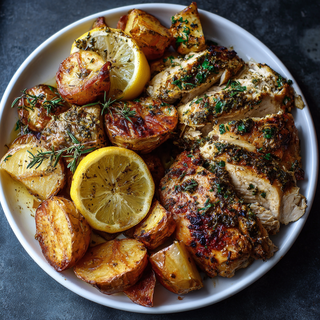 how to make Juicy Greek Lemon Chicken With Crispy Potatoes - The Sheet Pan Dinner That Changed Everything step by step