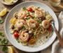 Mediterranean Shrimp Pasta with Garlic White Wine Sauce