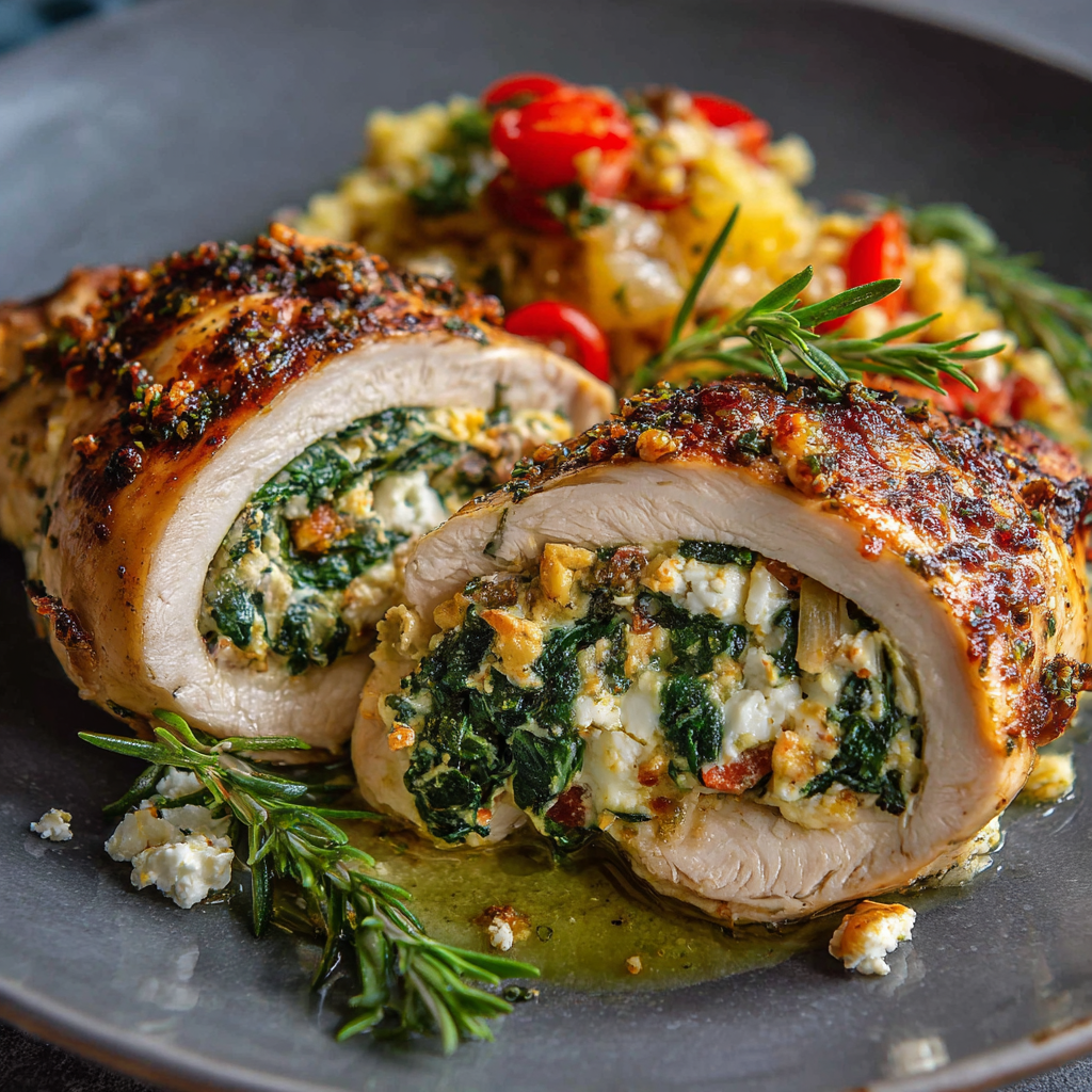 fresh ingredients for This Mediterranean Stuffed Chicken Breast With Spinach And Feta Is Absolutely Show-Stopping