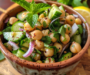 Mediterranean Chickpea Cucumber Salad with Lemon Vinaigrette